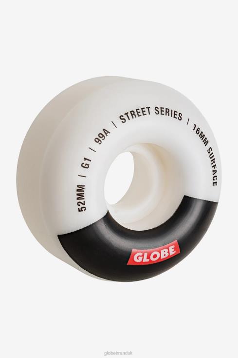 White/Black/Bar Globe Brand G1 Street Wheel 52mm J40RB247