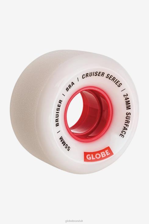 White/Red/55 Globe Brand Bruiser Cruiser Wheel 55mm J40RB250