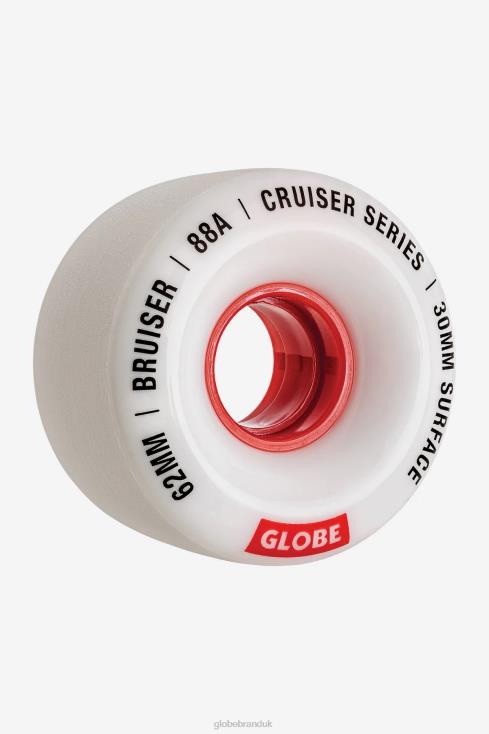 White/Red/62 Globe Brand Bruiser Cruiser Wheel 62MM J40RB252