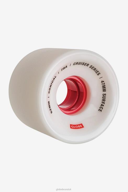 White/Red/62 Globe Brand Conical Cruiser Wheel 62mm J40RB253